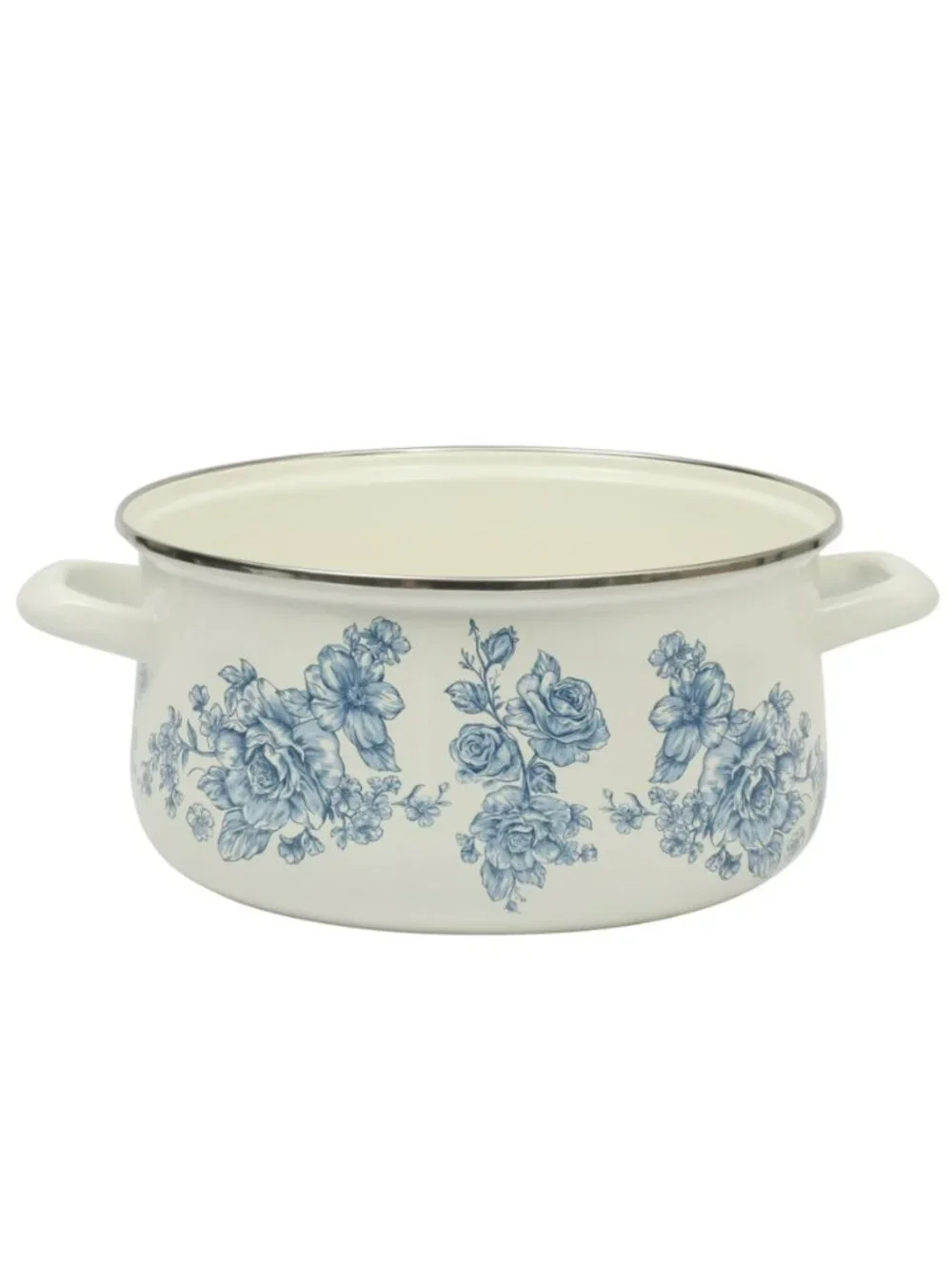 The Pioneer Woman Blue Agatha Collection 6 Qt Floral Enamel Dutch Oven with Lid